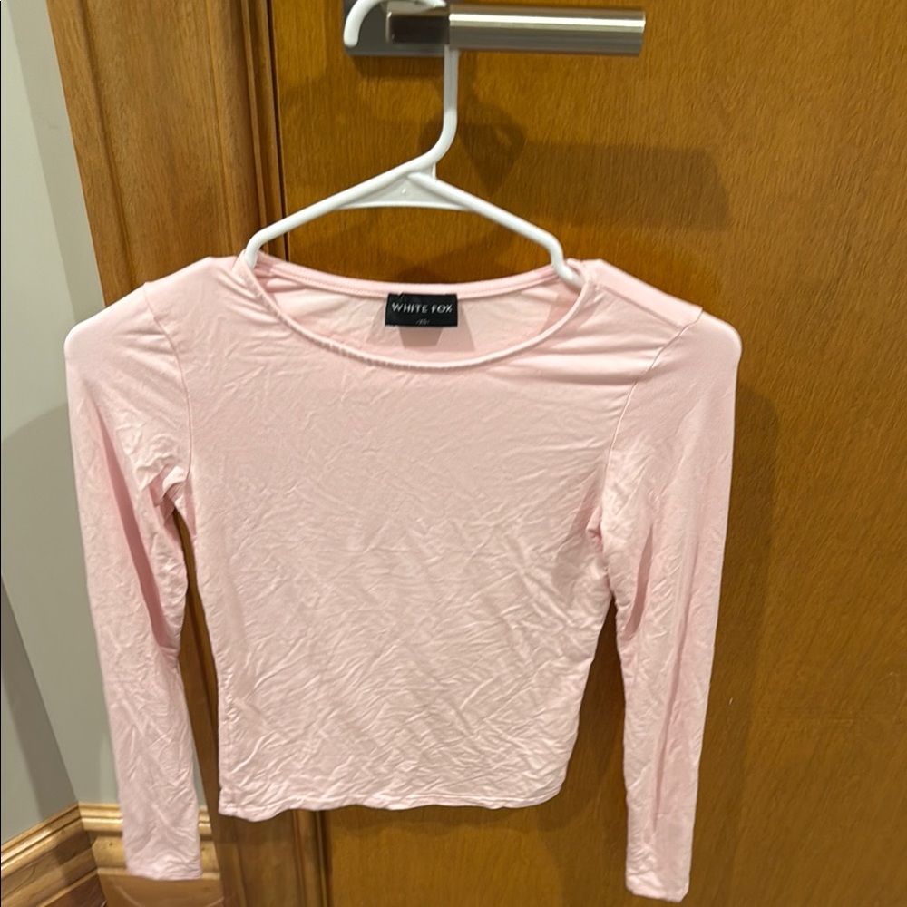 White Fox Boutique Pink Fitted Blouse